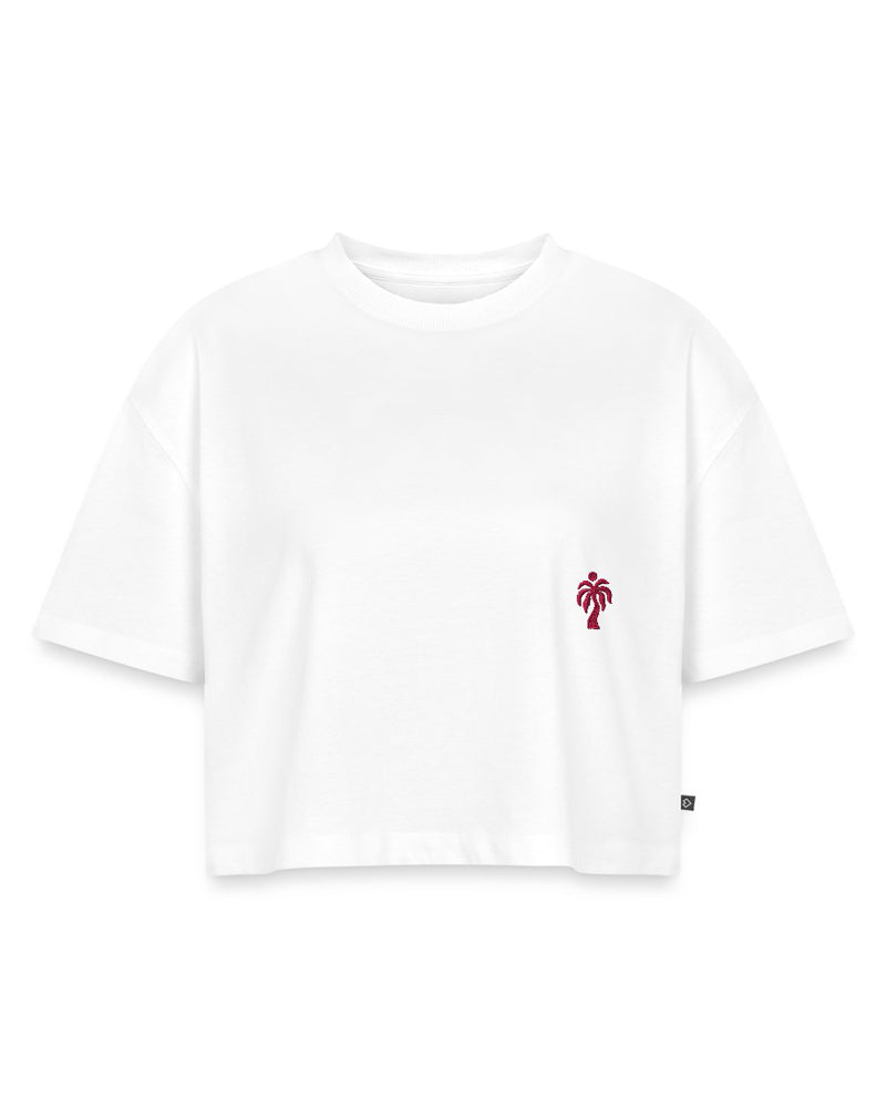 HOPE DEALER Cropped Oversized Women Tee aus Bio-Baumwolle - White